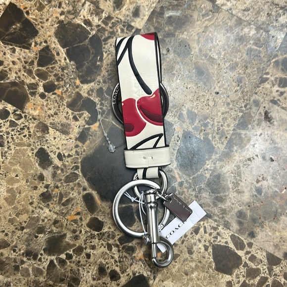 Coach Red and White Cherry Keychain - Picture 2 of 5